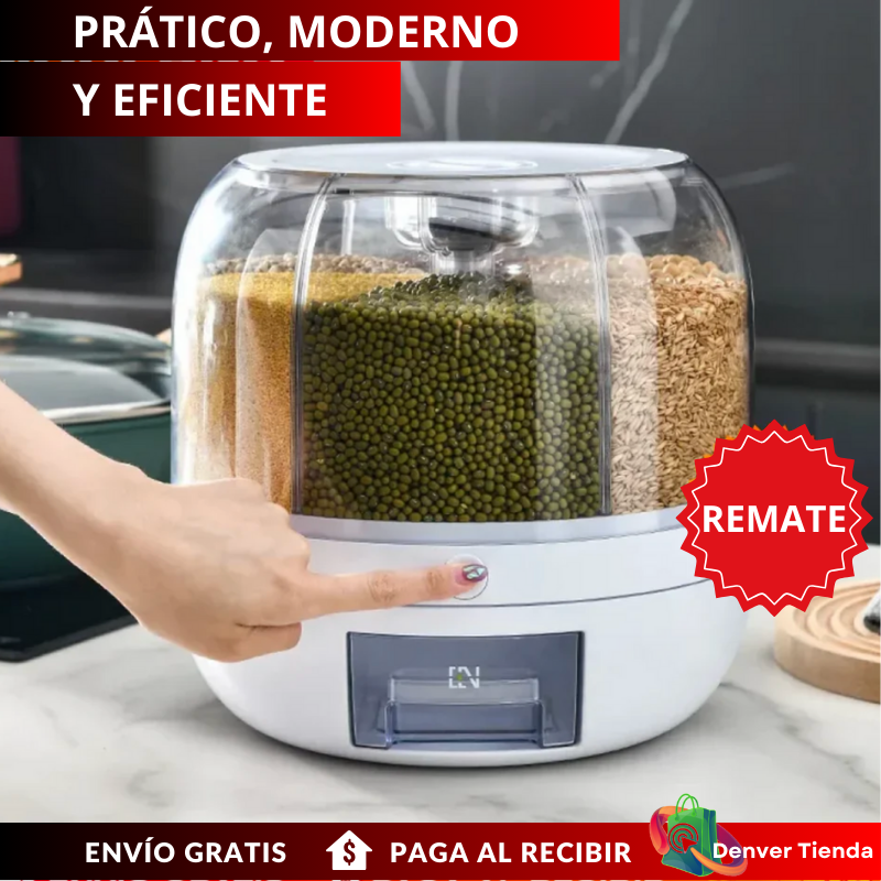DISPENSADOR ORGANIZADOR GIRATORIO DE GRANOS Y ARROZ