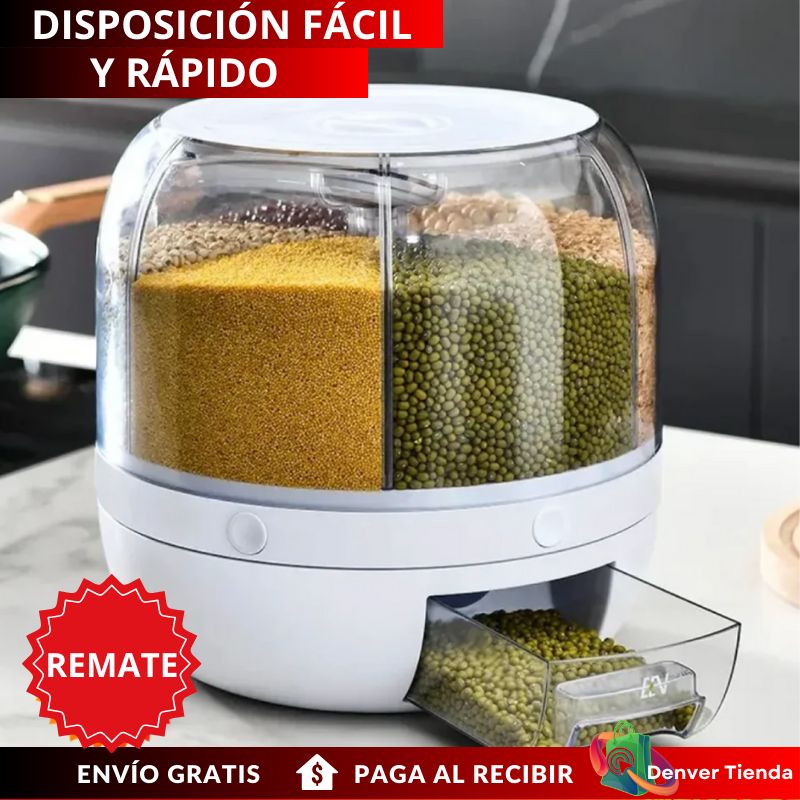 DISPENSADOR ORGANIZADOR GIRATORIO DE GRANOS Y ARROZ