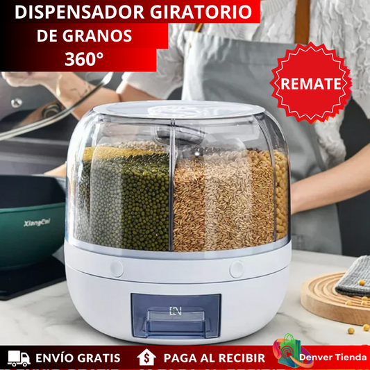 DISPENSADOR ORGANIZADOR GIRATORIO DE GRANOS Y ARROZ